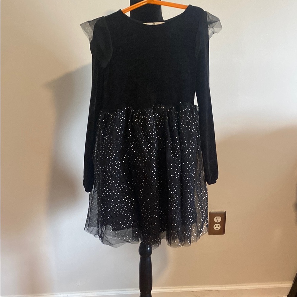 H&M Black Kids Dress with Glittery Skirt